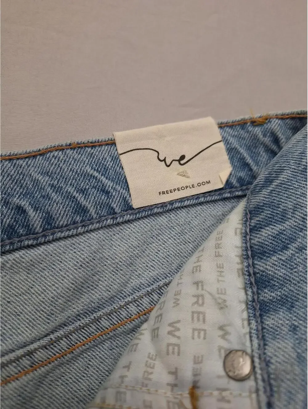 We The Free Jam Session Light Blue Relaxed Fit Denim Capri Jean Shorts